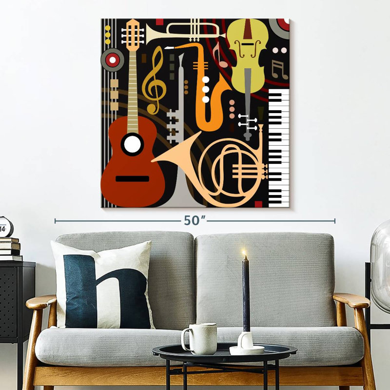 Abarca Abstract Musical Instruments, 33" H x 33" W