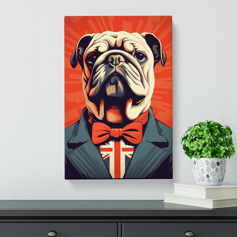 British Bulldog Constructivism - Wrapped Canvas, 60cm H x 40cm W x 3cm D