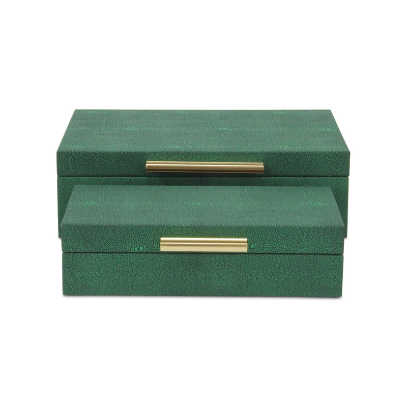 Ensemble de boîtes décoratives Rebeka, Vert