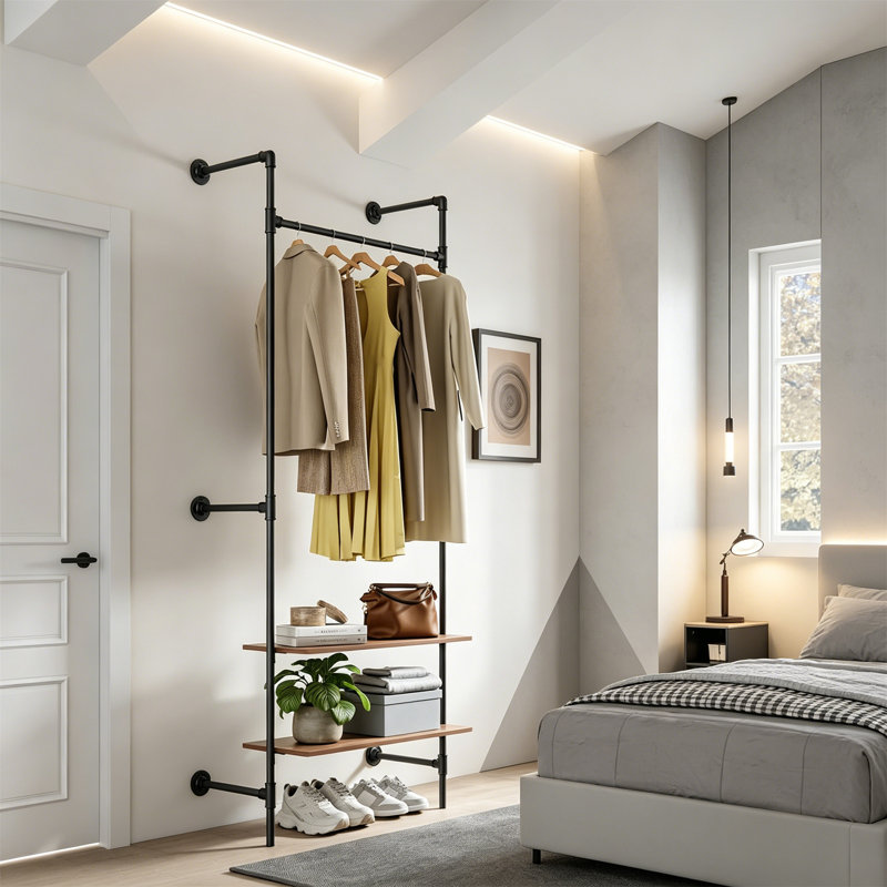 Adjustable Wall Mounted Clothes Rack