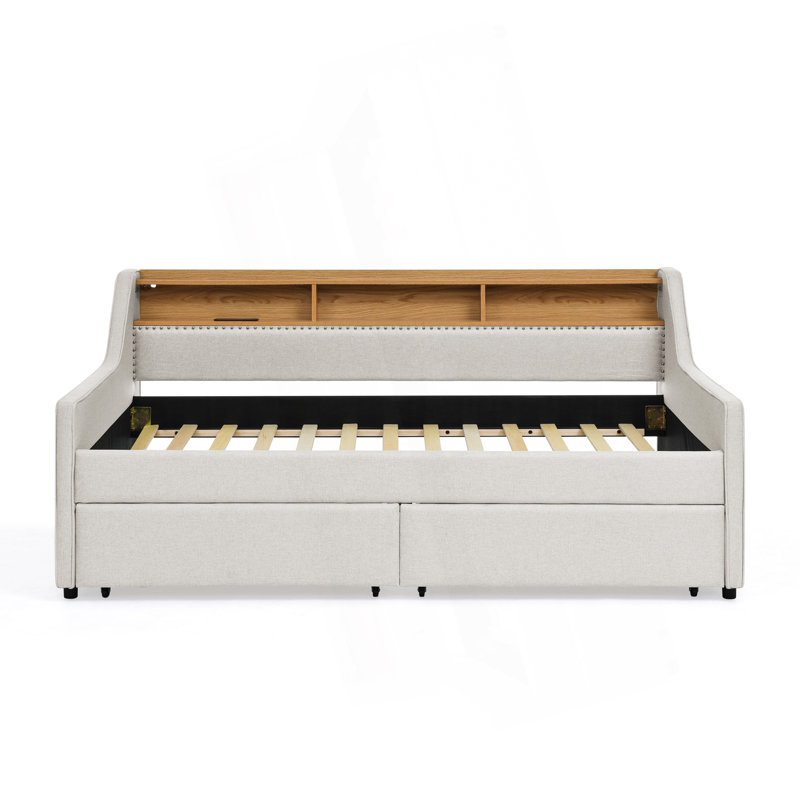 Versatile Sofa Bed With LED Lights, Wireless Charging, And Ample Storage For A Stylish And Functional Living Space.