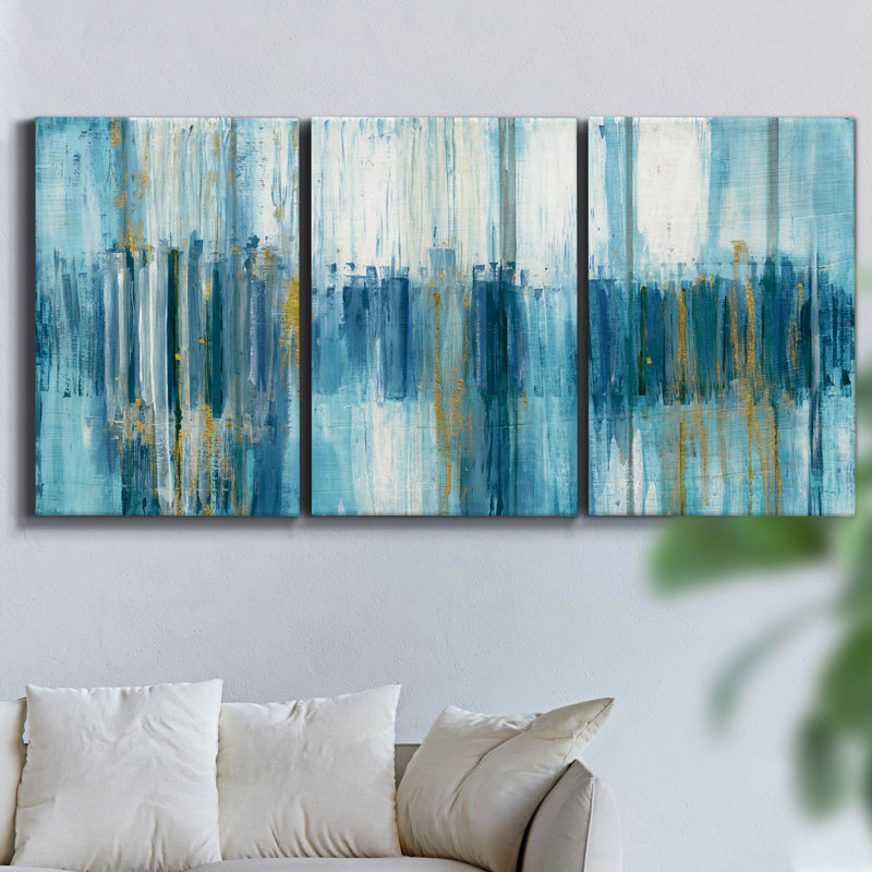 «Autumn Coastline I» sur toile, reproduction de 3 pièces, H 27 po x l 54 po x P 2 po