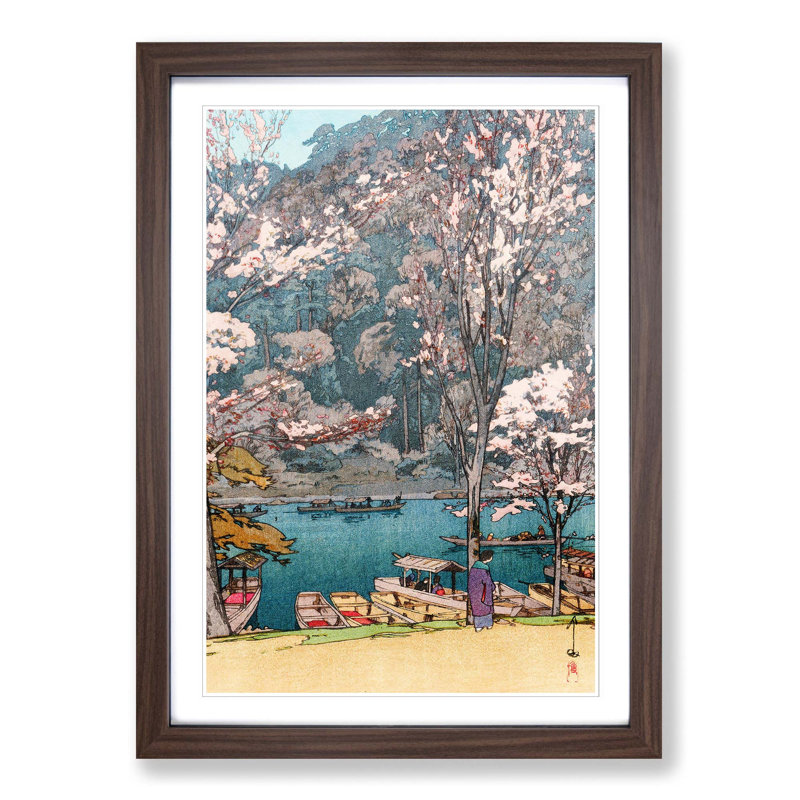 Arashiyama by Hiroshi Yoshida - Single Picture Frame Painting, 33cm H x 24cm W x 2cm D, Walnut Framed