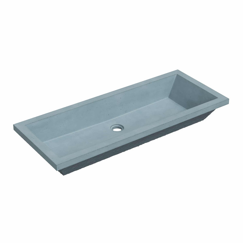 Arcata 36" Undermount Concrete Trough Bathroom Sink, Ocean