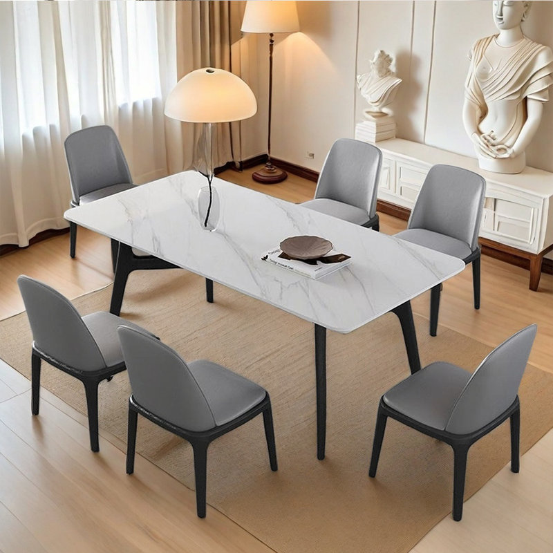 Ensemble de chaises de table Modern White, H 29,52 po x L 78,74 po x l 39,37 po