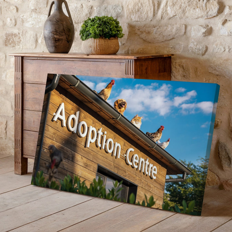 Toile A Sunny Day At An Animal Adoption Center with a Wall Art Modern, H 30 po x l 40 po