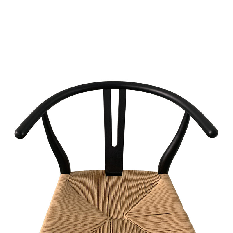 Albarado Solid Wood Side Chair, Black/Natural