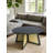 Bot Round Black Coffee Table with Base Cane Inlay – Modern Wood Accent Centerpiece