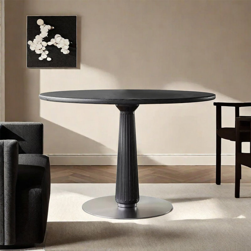 Table ronde française rétro, H 29,52 po x L 47,24 po x l 47,24 po
