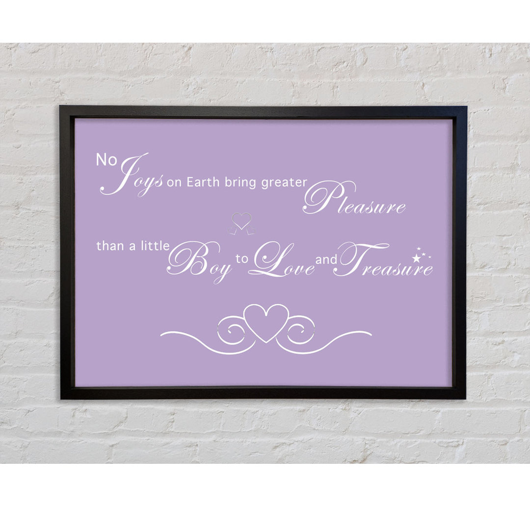 Kinderzimmer Zitat No Joys On Earth Bring Pleasure - Single Picture Frame Typography on Canvas