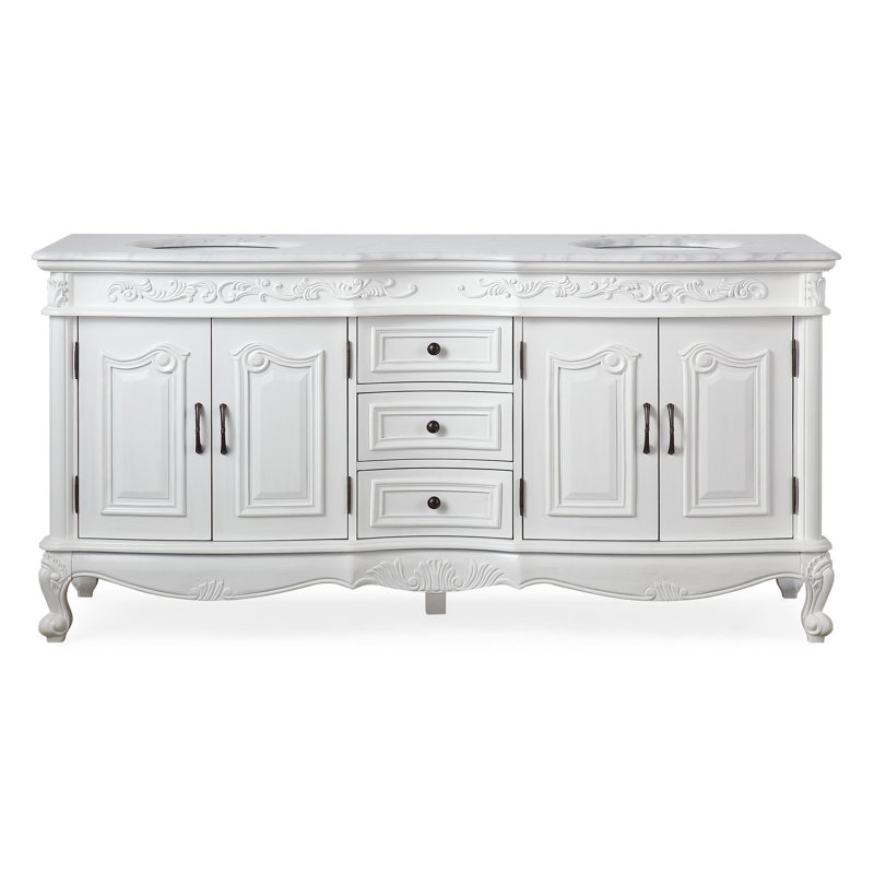 Ensemble de meuble-lavabo double 72 po Ola Keifer, Blanc