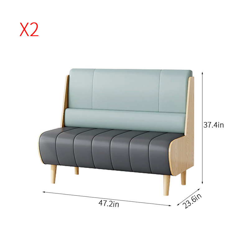 Modern Simple Restaurant Benches Faux Leather Upholstered Bench