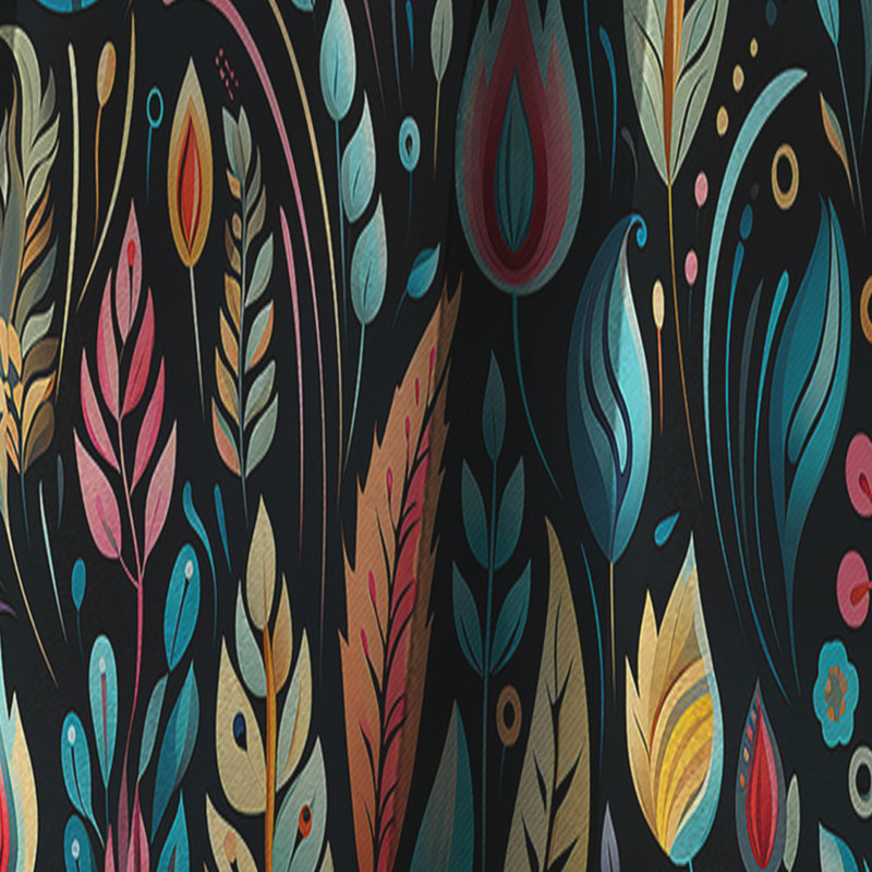 Tribal Frivolity Boho Motif III - Rideau Boho - Rideau occultant abstrait - 1 panneaux, L 52 po x L 108 po
