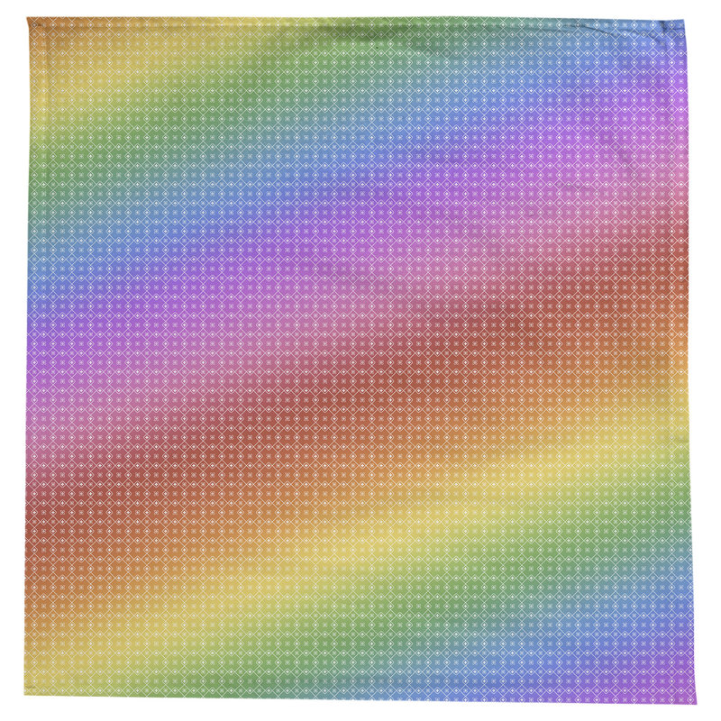 Nappe carrée en coton à motif géométrique 100% avicia, Rouge / jaune / dégradé mauve