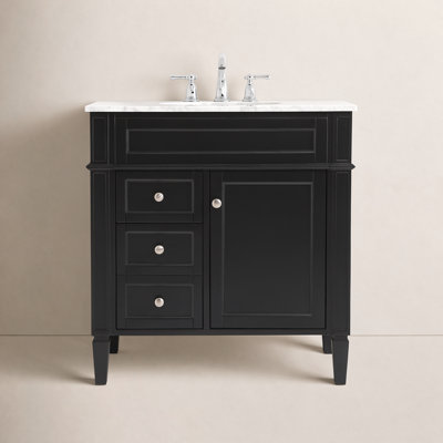 Rivers 32'' Single Bathroom Vanity with Marble Top