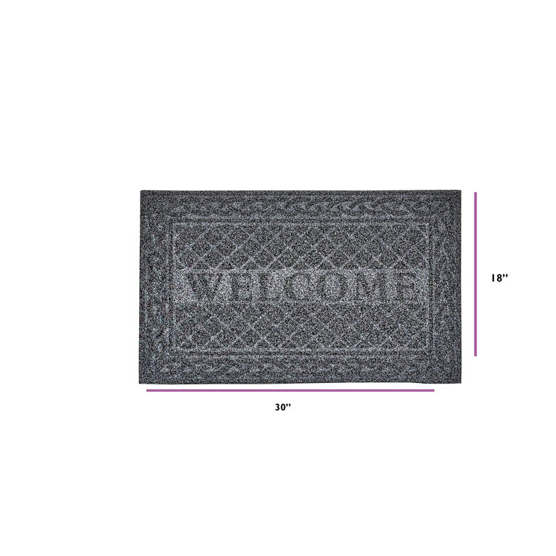 Paillasson Superio antidérapant pour l'intérieur, extérieur, robuste, imperméable et facile à nettoyer, Gris