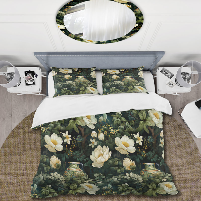 Ensemble de housse de couette Enchanted Garden Scenes, Housse de couette simple + 1 taie décorative stan