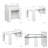 Modern Extendable Dining Table With Storage For 4-6 People, Space-Saving Dining Table-380460849