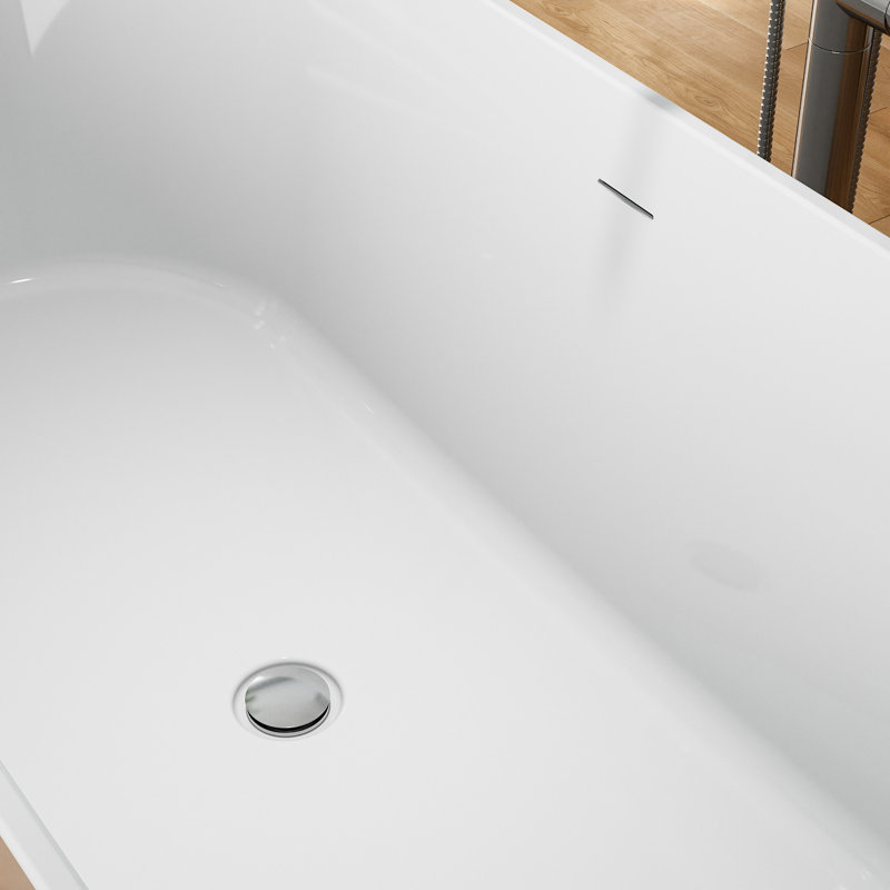 Baignoire autoportante 100% acrylique, baignoire avec rétention de chaleur, baignoire ergonomique pour salle de bain