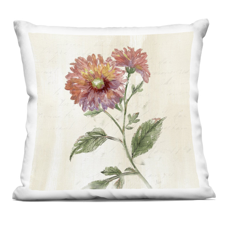 Coussin décoratif Ferns & Leaves on Black Design par Phillipa Katz, Rose, Carré 18 po