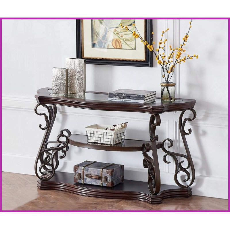 Table basse avec plateau en verre Traditional