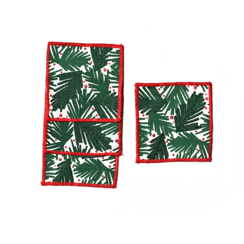 Ensemble de 4 serviettes de cocktail à motif baumier et baies