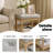 Farmhouse 15.7"W Tufted Linen Fabric Solid Wood Square Cocktail Ottoman (Set of 2)-114311986