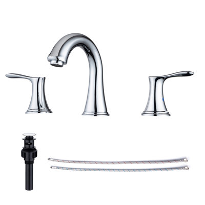 Widespread 2-handle Bathroom Faucet with Drain Assembly