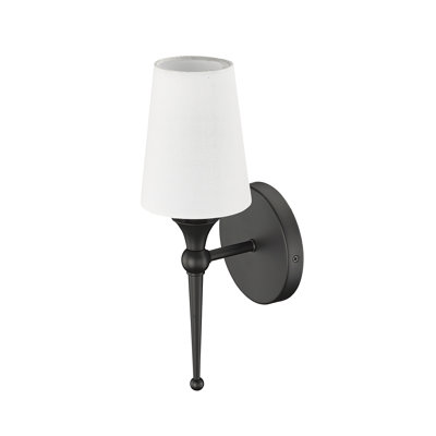 Codding 14" Tall Steel Armed Sconce with Fabric Shade