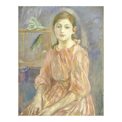 La fille de l'artiste avec une perruche par Berthe Morisot - Estampe numérique