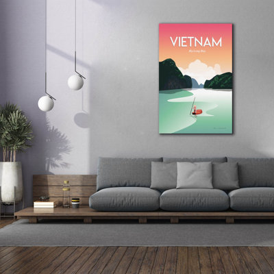Toile épique Graffiti «Vietnam Ha Long Bay» par Omar Escalante, 40 po x 60 po