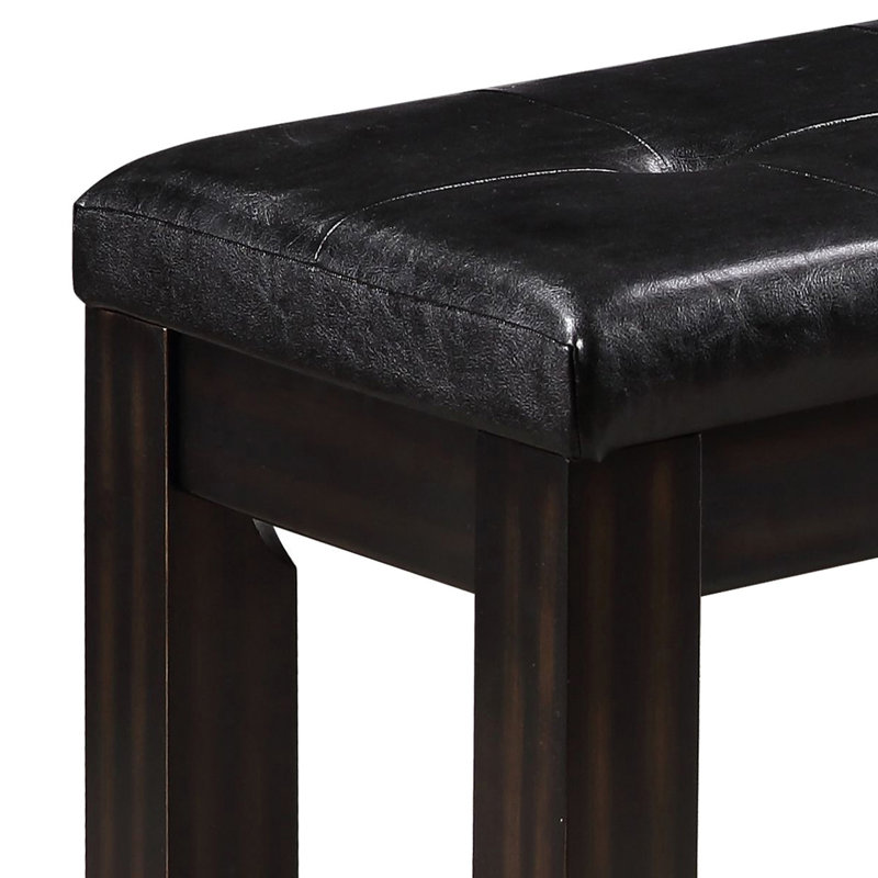Banc moderne avec coussin rembourré noir pour les entrées et siège confortable avec rembourrage en mousse