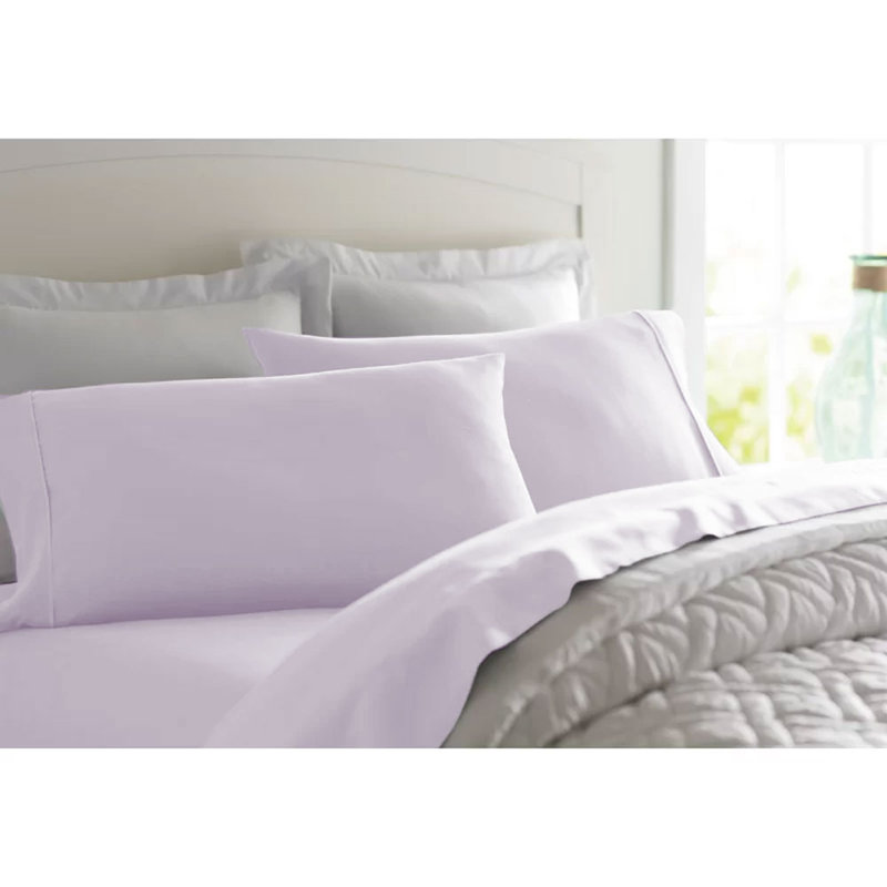 Wayfair Basics® 1800 Series Soft Microfiber Sheet Set, Queen Sheet Set with 2 Pillowcases, Lavender