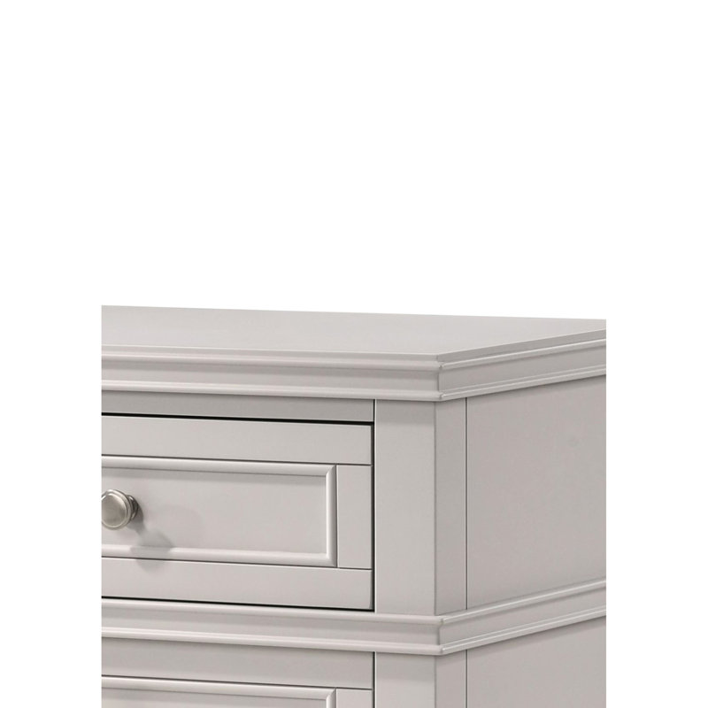 Table de chevet 3 tiroirs avec combinaison - bois massif gris et incorporé