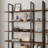 5-tier Industrial Bookshelf With Reinforced Back Baffle For Home Office, Rustic Brown