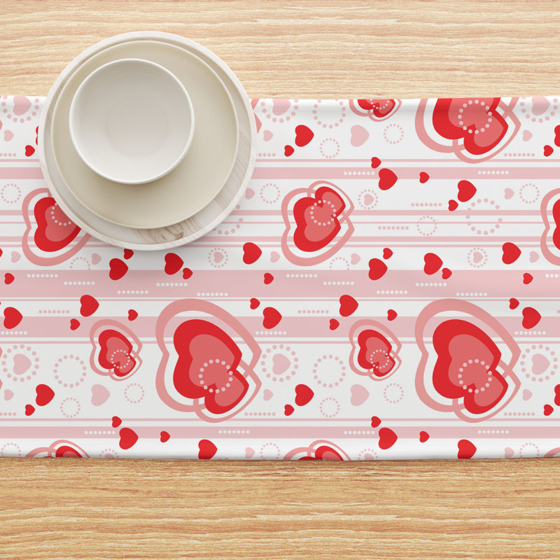 Estrada Hearts in Stripes Table Runner, 108" L x 14" W