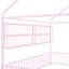 Lit en métal rose avec clôture et tablettes - pleine grandeur, maximisant les choix de style de rangement dans la chambre à coucher-1813673780-1813673787