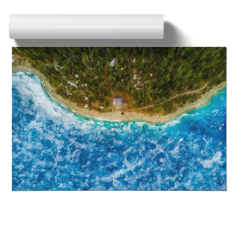 Beach in Canada Painting - Frameless Print, 30cm H x 42cm W x 0.1cm D