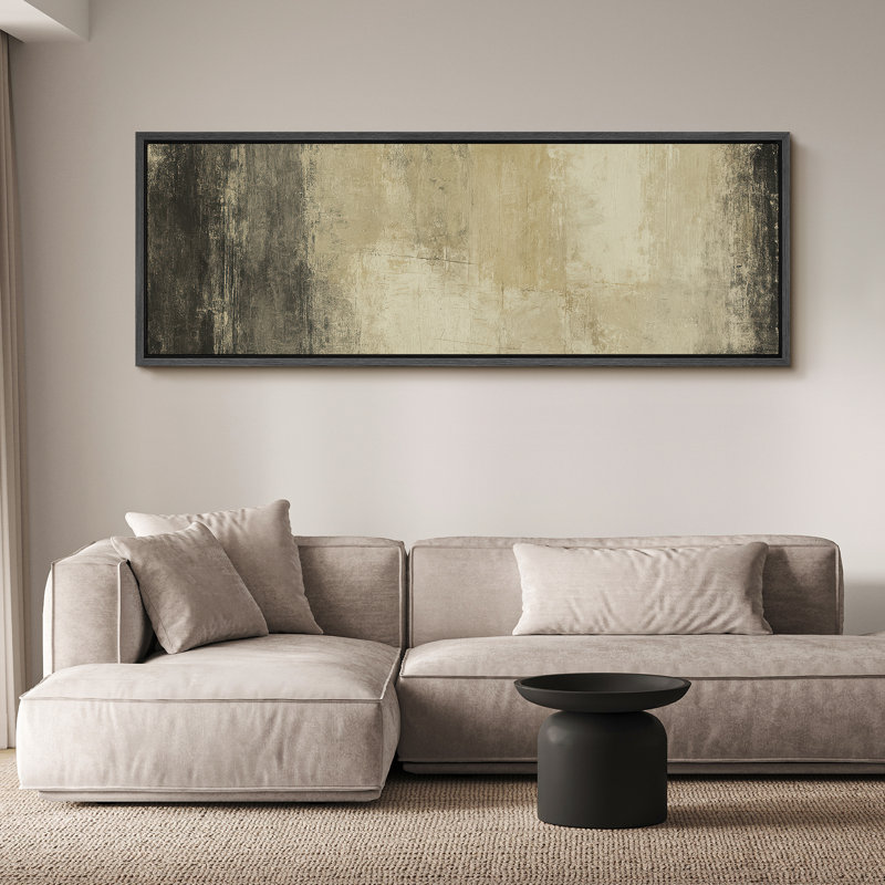 Grande impression sur toile encadrée, reproduction abstraite pour décoration intérieure moderne, H 20 po x l 60 po, Noir