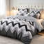 Ultrasoft Microfiber Double Duvet Set - Modern Zigzag, Zipper Closure, Easy Care