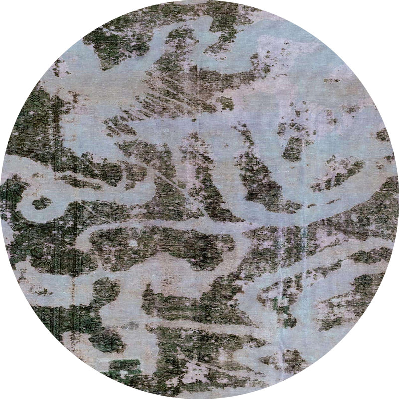 Tapis décoratif multicolore à motif abstrait, Rond 8 pi
