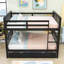 Lit superposé double au-dessus de double avec lit gigogne simple-741143546