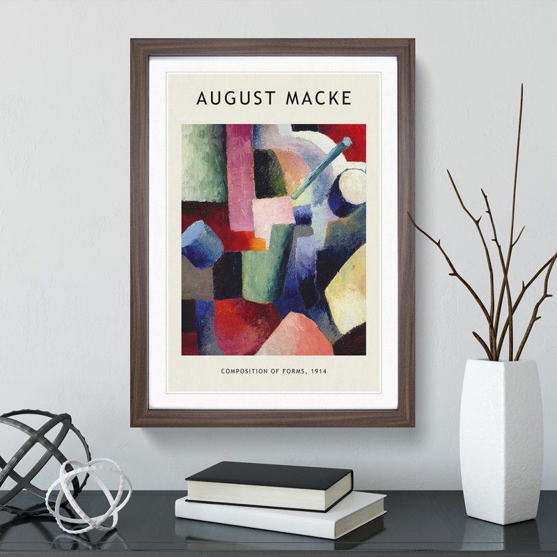 Composition Vol.2 by August Macke - Picture Frame Art Prints, Walnut, 36cm H x 27cm W x 2cm D