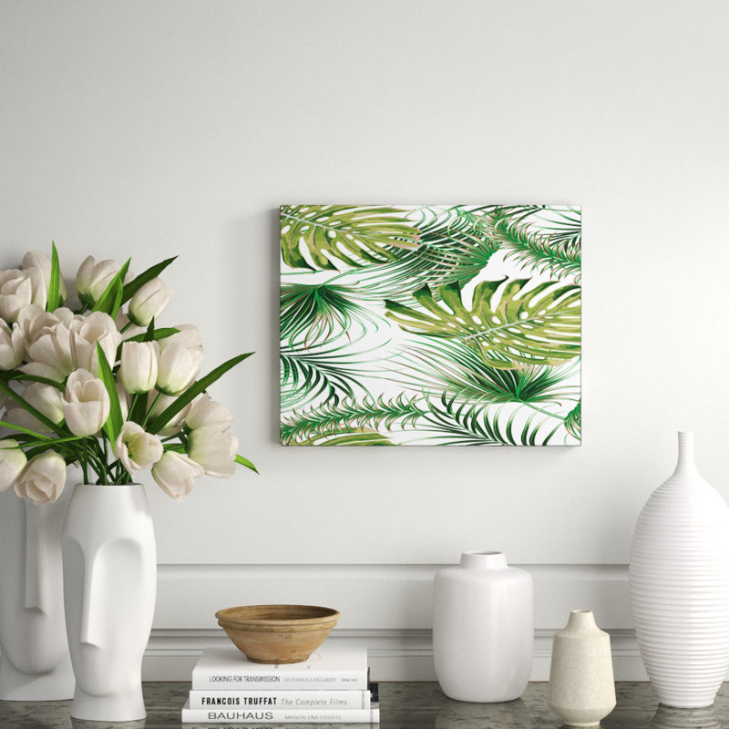Plam Beachy Print, Rectangle 16" H x 20" W x 1.5" D