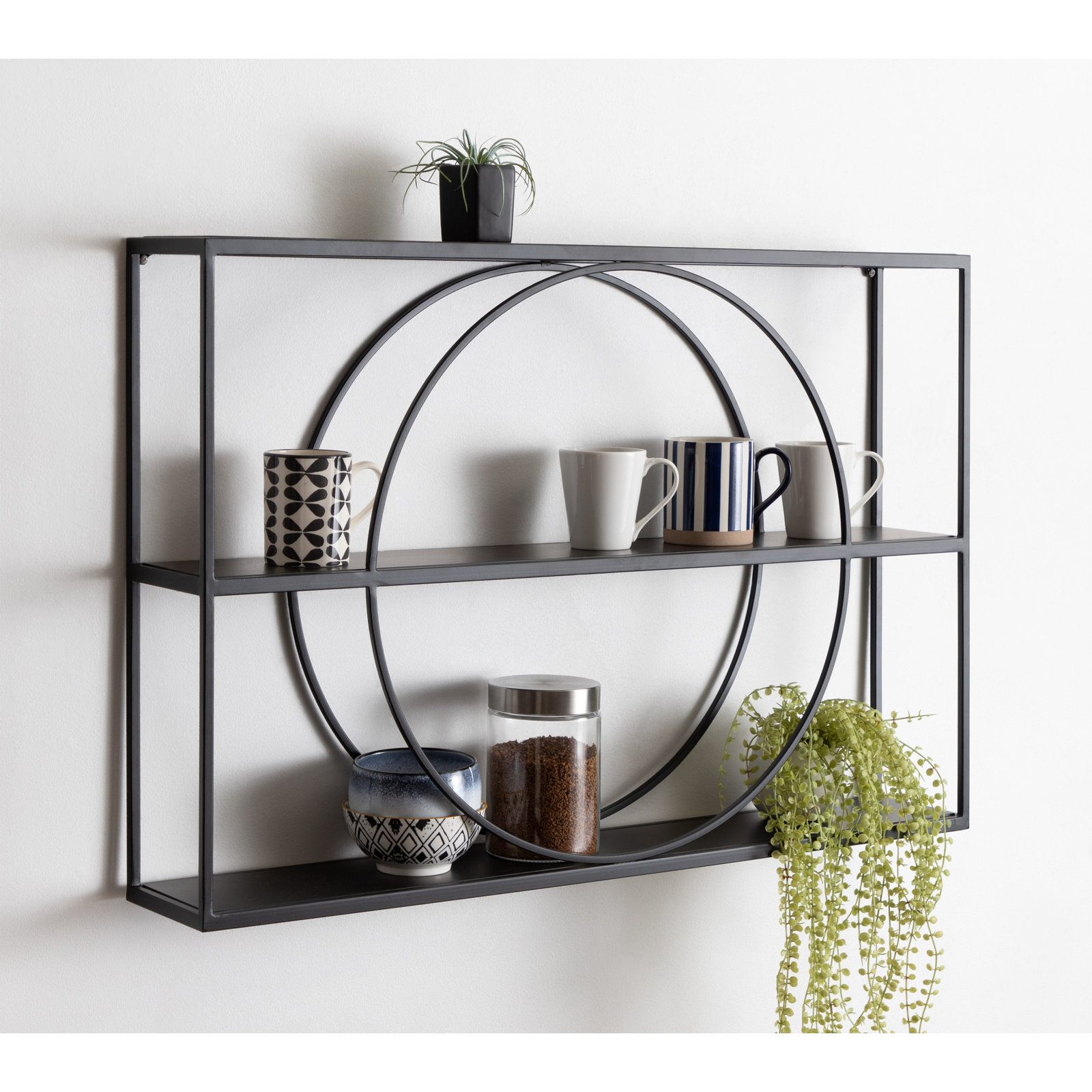 Morales 3 Piece Accent Shelf, Black