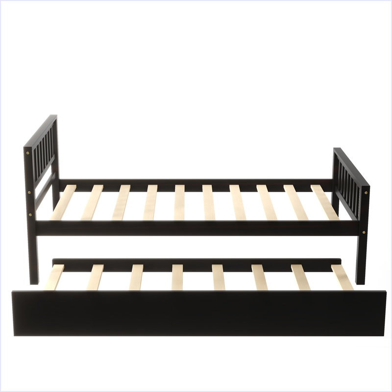 Lit simple avec lit gigogne, Espresso