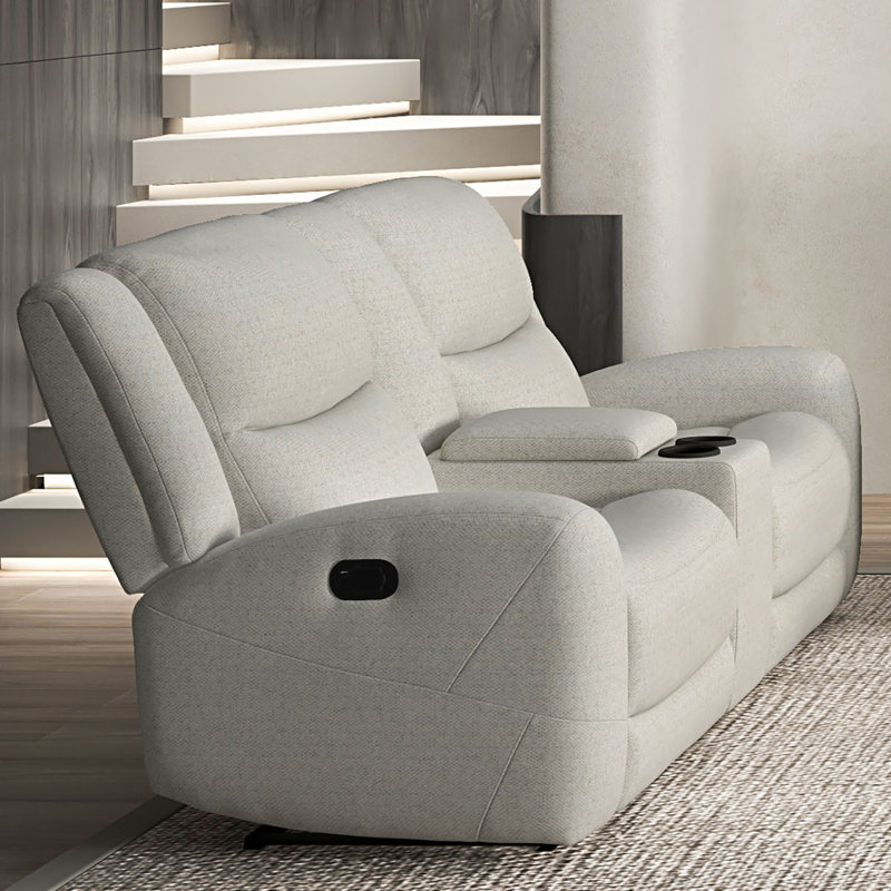 79" W Transitional Loveseat, Beige