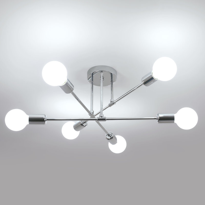 Chrome 6-Light Branch LED Ceiling Light