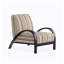 Fauteuil d'appoint de style médiéval rayé en tissu imprimé avec structure en acier au carbone pour le salon