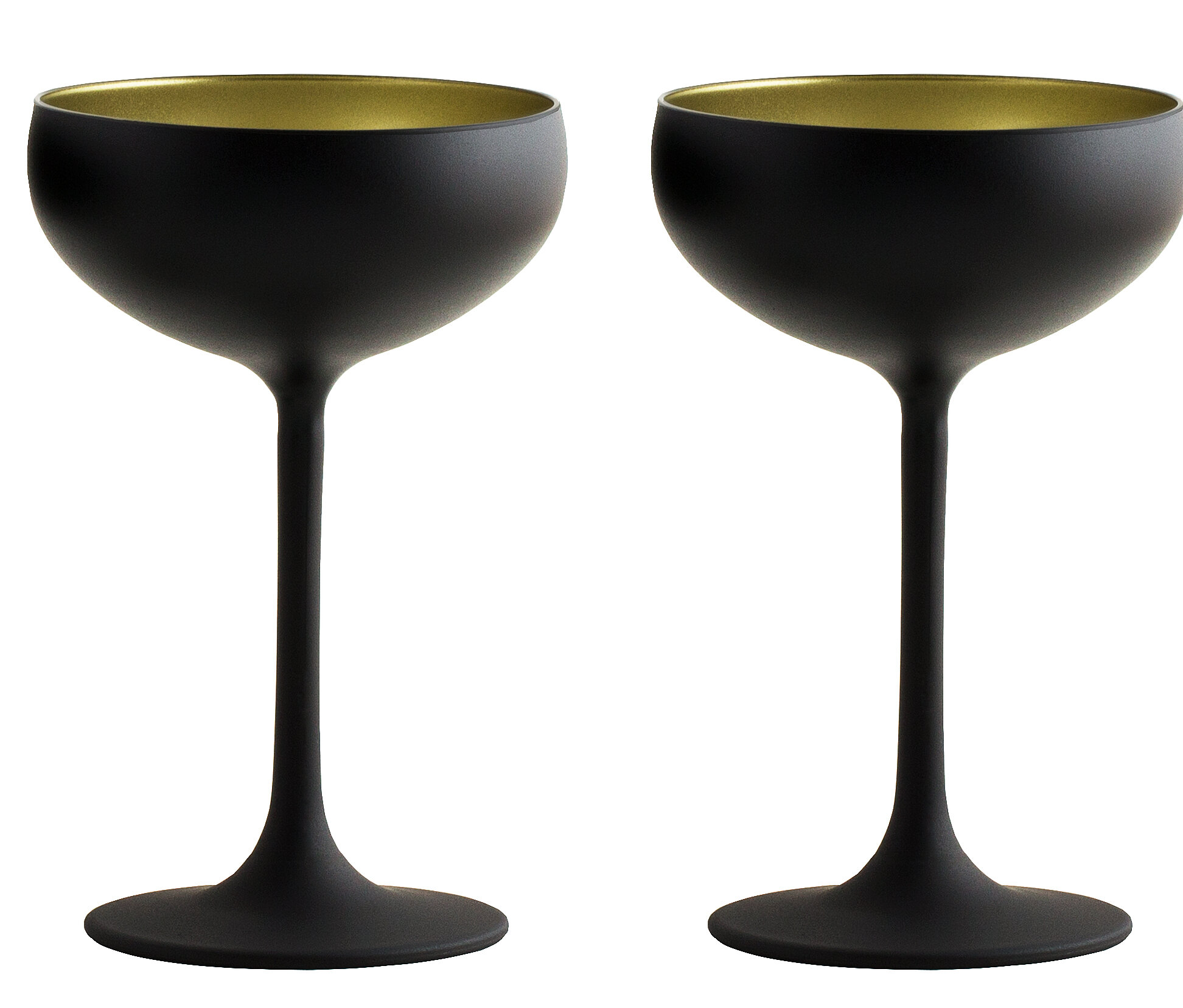8oz Olympia Crystal Martini Glasses - Set of 2 (Black & Bronze
